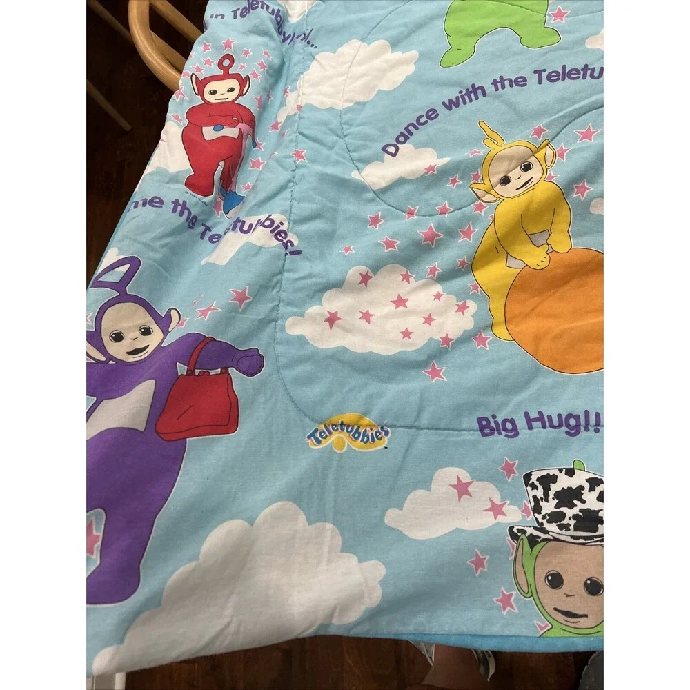 Vintage Teletubbies Twin Comforter Bedding 2-sided READ Tinky Winky Dipsy